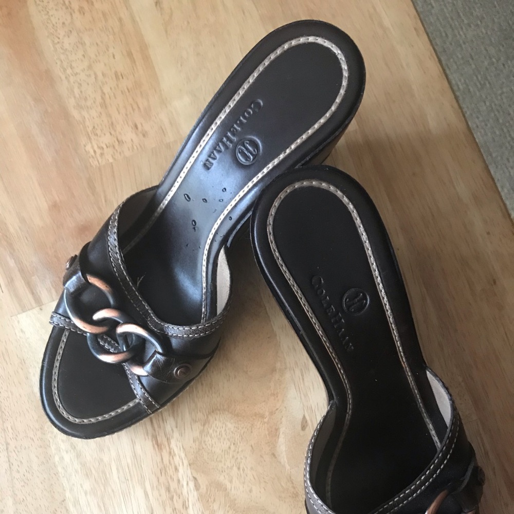 Beautiful dark brown Cole Haan slide sandals
